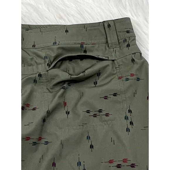 Eddie Bauer Green Skort Size 14 Pockets Stretchy Arrow Print‎ Tennis Golf Casual - Picture 6 of 13